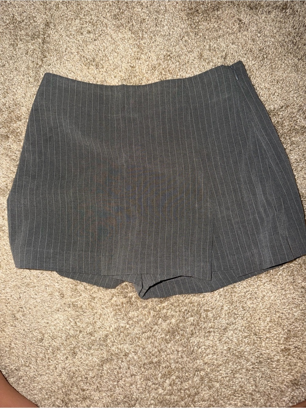 Women's Pinstripe Black Tailored Skort